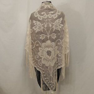 LACE SHAWL - CREAM - ONE SIZE FITS ALL
